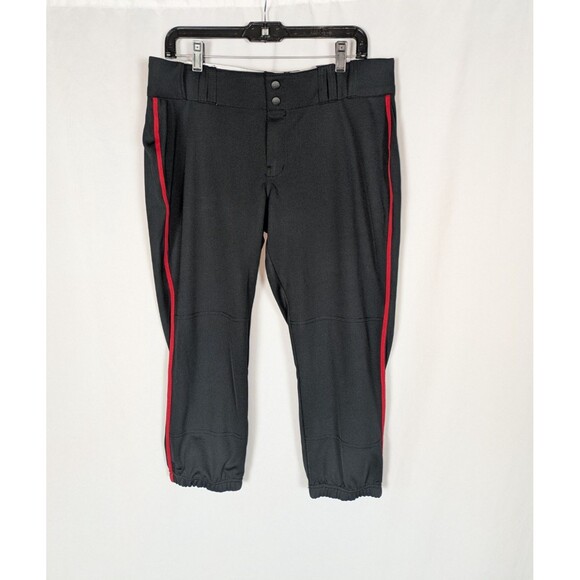 Champro Softball Pants XL Women's Black Red Piping 14 oz.  Reinforced Knees - Picture 2 of 9